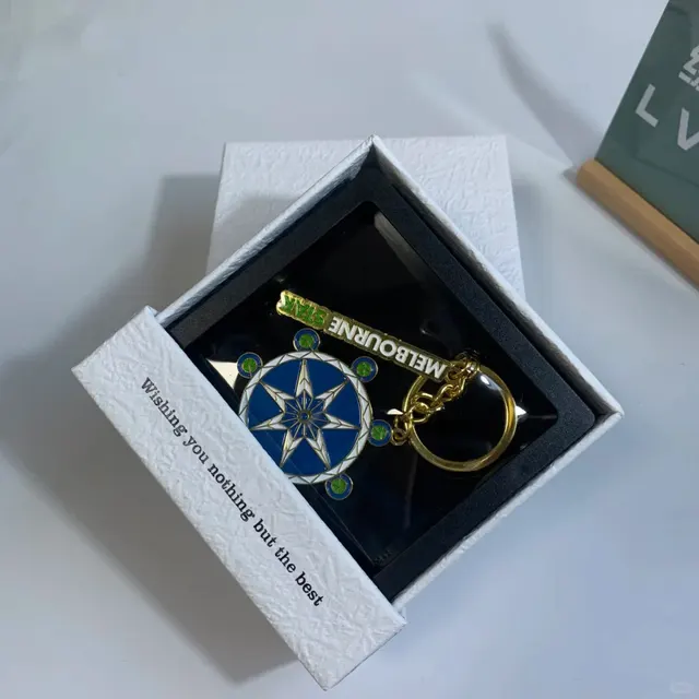 Metal Keychain in Rigid Gift Box with Display Window