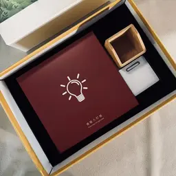 Wooden Desk Organizer Gift Set with Clock, Pens and Notebook thumbnail 6