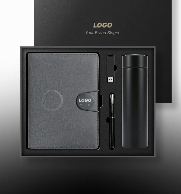 Premium Soft-Touch Leather Notebook with Integrated Wireless Charge