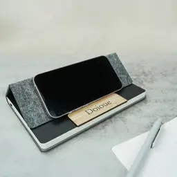 Gray Felt Notebook and Wooden Pen Gift Set thumbnail 2