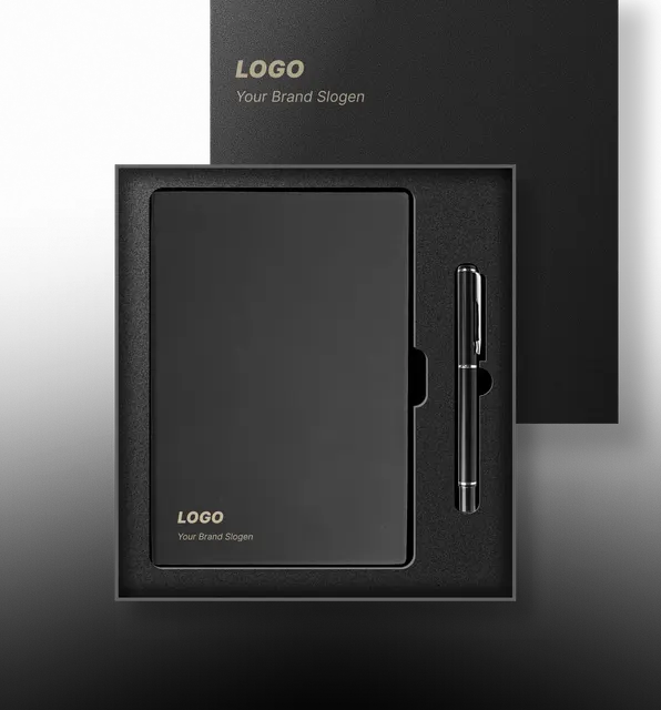 Classic Leather Bound Notebook Gift Set for Office Executives