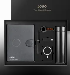 Premium Leatherette Charging Notebook Set for Corporate Branding thumbnail 1