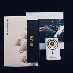 A5 Leather Notebook, Pen & Wireless Charger Handheld Fan Gift Set thumbnail 3