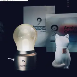 Creative Anniversary Celebration Set: Retro Bulb Lamp & Lucky Cat thumbnail 2