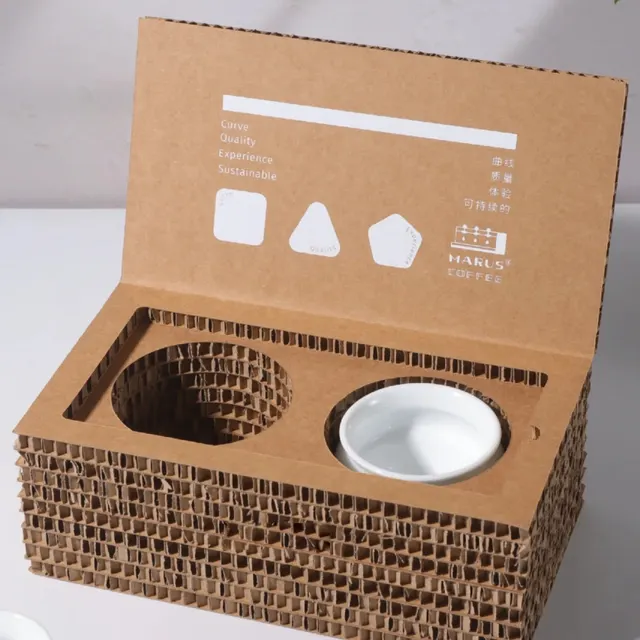 White Ceramic Mug in Honeycomb Paper Gift Box
