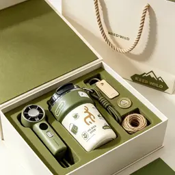 Tumbler and Handheld Fan Gift Set in Green Rigid Box thumbnail 2