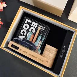 Wooden Desk Organizer with Digital Clock and Rotating Calendar thumbnail 6