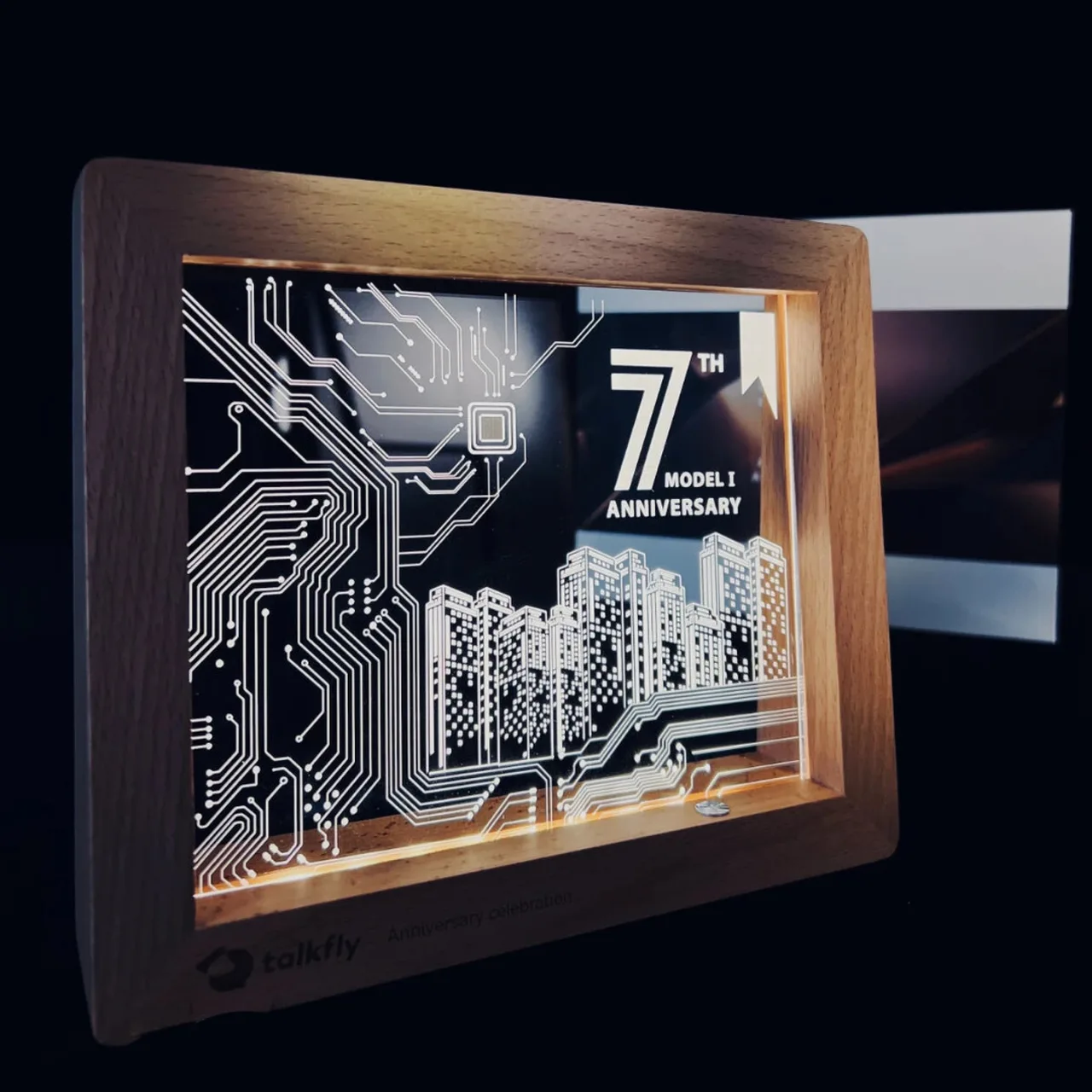 Wooden Frame LED Circuit Board Anniversary Gift Set — View 1