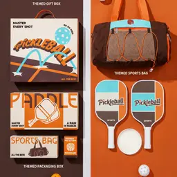 Pickleball Paddle Set with Duffel Bag and Snacks in Orange Gift Box thumbnail 6