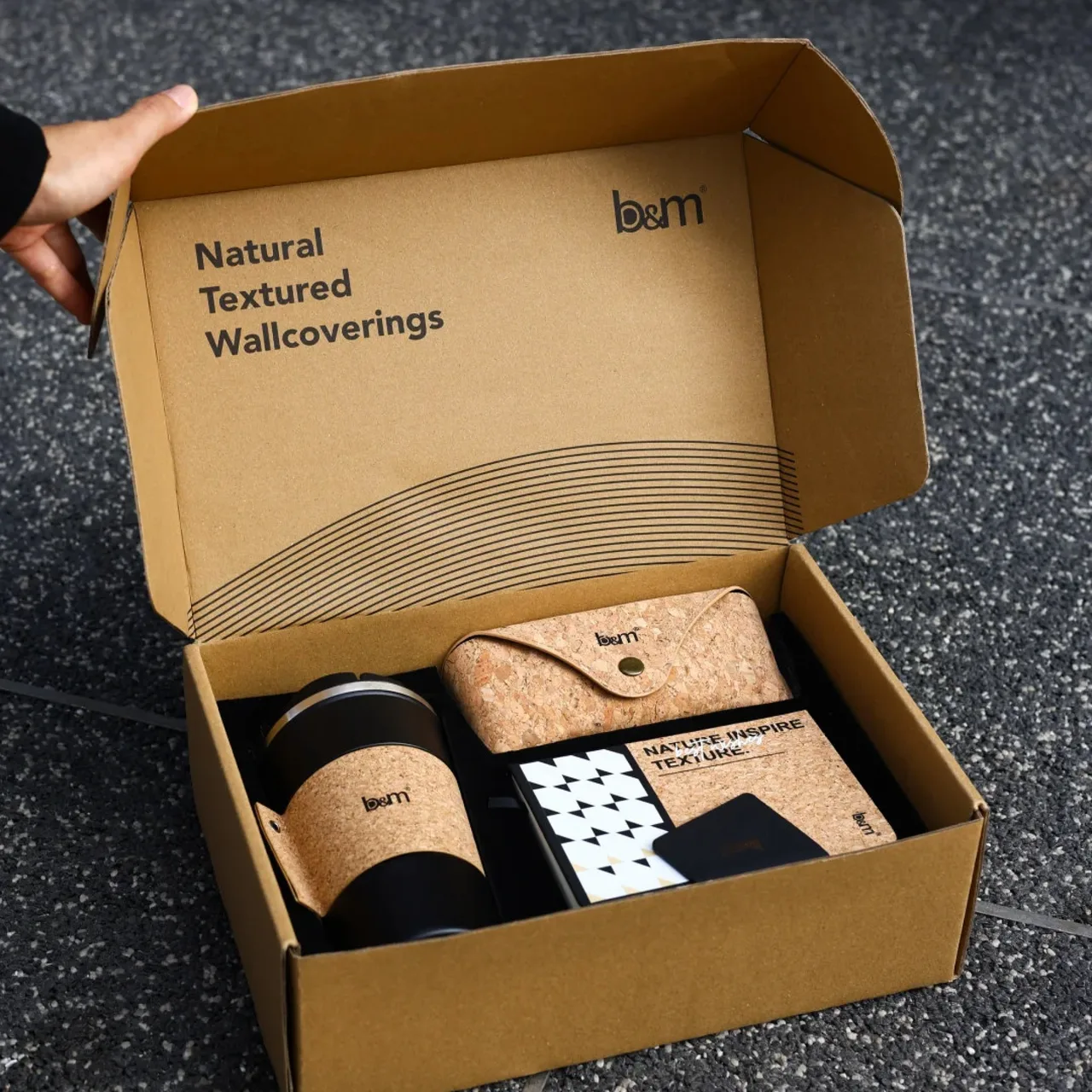 Cork Tumbler, Notebook, and Card Holder Gift Set