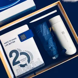 Notebook, Pen, Umbrella and Thermos Gift Set in Rigid Box thumbnail 1