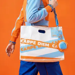 Orange and Blue Towel and Keychain Gift Set thumbnail 2