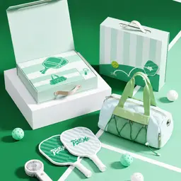 Green Handheld Fan and Tote Bag Gift Set thumbnail 1