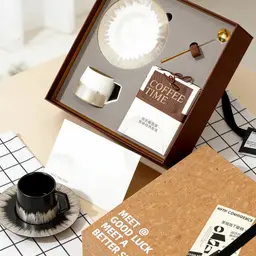 Ceramic Pour-Over Coffee Gift Set with Two Mugs thumbnail 3