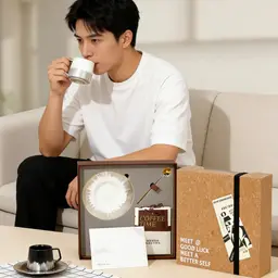 Ceramic Pour-Over Coffee Gift Set with Two Mugs thumbnail 4