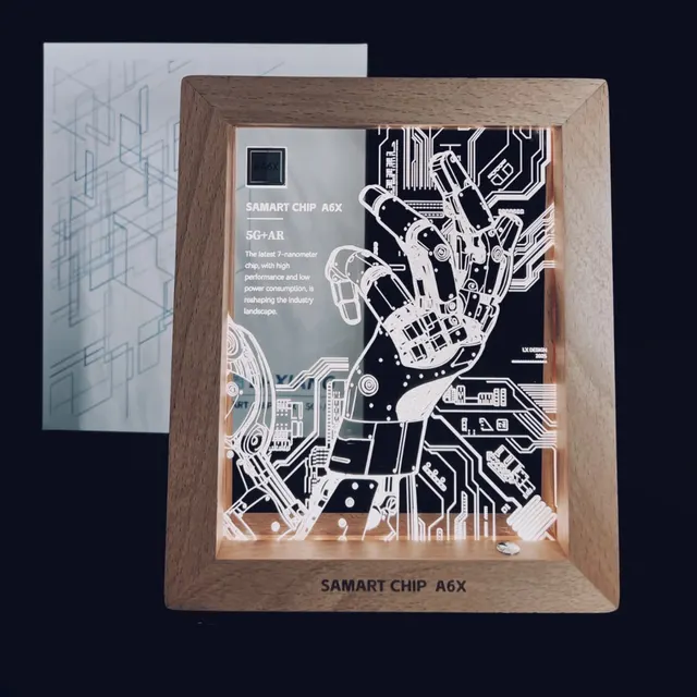 Wooden Frame Circuit Board Night Light Gift Set corporate gift set