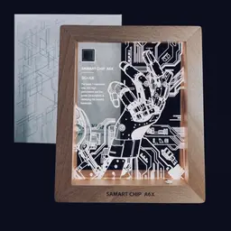 Wooden Frame Circuit Board Night Light Gift Set thumbnail 1