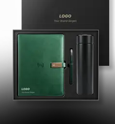 Eco-Friendly Thermo PU Leather Charging Notebook Gift Box thumbnail 1