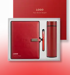 Eco-Friendly Thermo PU Leather Charging Notebook Gift Box thumbnail 3