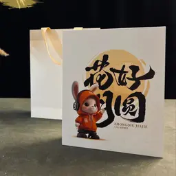 Rabbit Figurine Night Light Gift Set with Wooden Base thumbnail 5