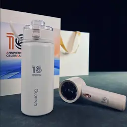 Beige Insulated Thermos and Handheld Fan Gift Set thumbnail 3