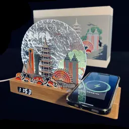 Wireless Charger Desk Light with Digital Clock thumbnail 3