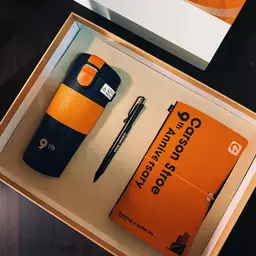 Orange A6 Notebook, Pen and Tumbler Gift Set thumbnail 2
