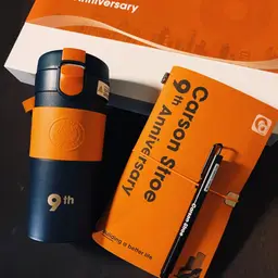 Orange A6 Notebook, Pen and Tumbler Gift Set thumbnail 5