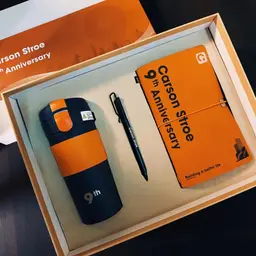 Orange A6 Notebook, Pen and Tumbler Gift Set thumbnail 1