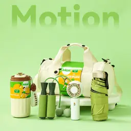 Green Tote Bag, Fan & Bottle Gift Set thumbnail 5