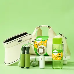 Green Tote Bag, Fan & Bottle Gift Set thumbnail 2
