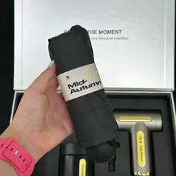 Black Umbrella and Tumbler Gift Set with Yellow Accents thumbnail 3