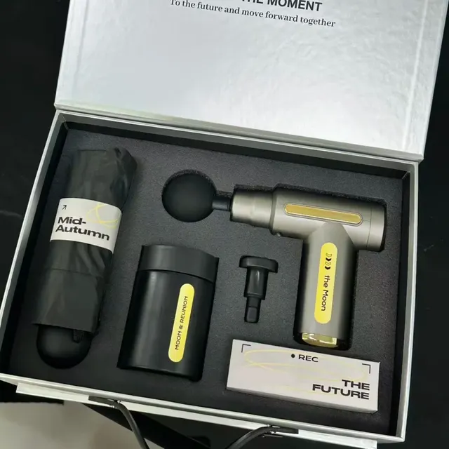 Black Umbrella and Tumbler Gift Set with Yellow Accents corporate gift set