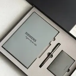 Gray Leather Notebook, Ebony Wood Pen, and Card Holder Gift Set thumbnail 6