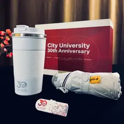White Tumbler and Foldable Umbrella Gift Set with Custom Insert thumbnail 4