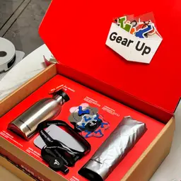 Silver Water Bottle, Umbrella, Fan, and Badge Gift Set thumbnail 2