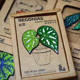 Begonia Leaf and Potted Plant Enamel Badge Gift Set thumbnail 3