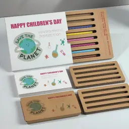 Brown Kraft Notebook and Multicolor Pen Gift Set thumbnail 2