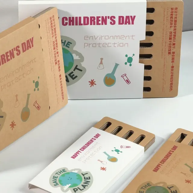 Brown Kraft Notebook and Multicolor Pen Gift Set