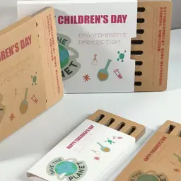 Brown Kraft Notebook and Multicolor Pen Gift Set thumbnail 1