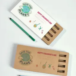 Brown Kraft Notebook and Multicolor Pen Gift Set thumbnail 4