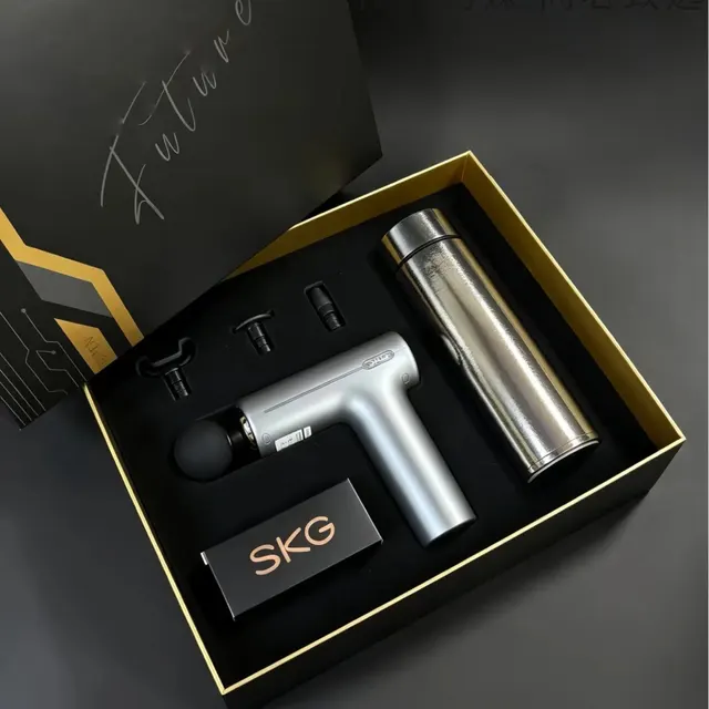 Polished Silver Thermos Gift Set in Rigid Black Box corporate gift set