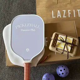 Purple Checkered Pickleball Paddle and Ball Gift Set thumbnail 2