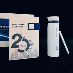 White Notebook, Pen and Thermos Gift Set in Rigid Box thumbnail 2