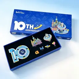 Metal Puzzle Badge Gift Set in Blue Rigid Box thumbnail 1