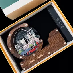 Wooden Desk Organizer with Light and Pen Gift Set thumbnail 4
