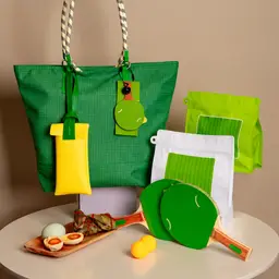 Green Tote Bag and Table Tennis Gift Set thumbnail 1