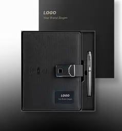 Sleek Minimalist Charging Notebook Set with Power Bank Gift Box thumbnail 1