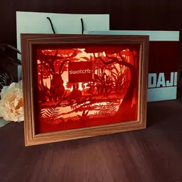 Framed Paper Carving Night Light Gift Set thumbnail 4