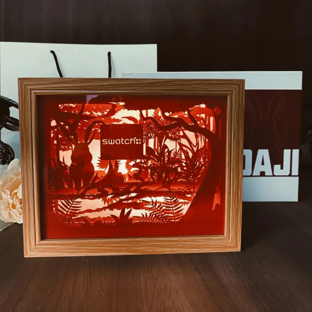 Framed Paper Carving Night Light Gift Set corporate gift set